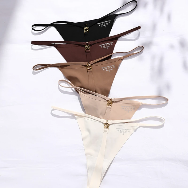 

Womens G-String VS Secret Thongs Thin Strap Thong Women Low Waist Panties Metal Button Sexy Underwear Ladies Lingere Panty