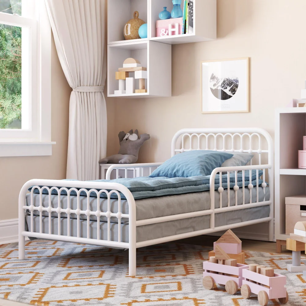 

Little Seeds Monarch Hill Ivy Metal Toddler Bed, Off White children bed girls bed bedroom furniture