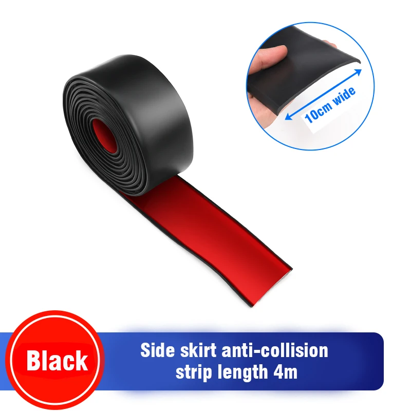 

Автомобильная универсальная защитная накладка на дверь черно-белая боковая юбка против царапин Противоударная резиновая защитная полоса Автомобильная наклейка