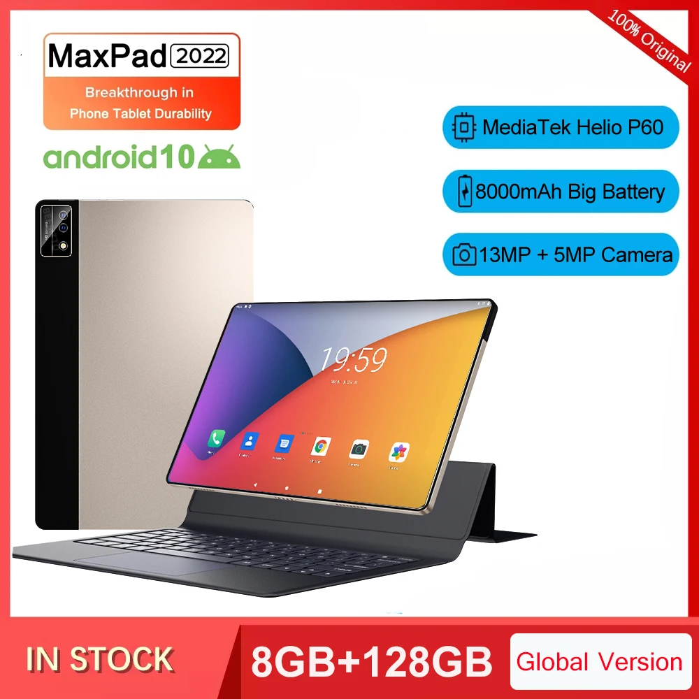 Global Firmware P30 Tab 10 inch 2.5K LCD Screen Octa Core 8GB 128GB Tablet Android 10.0 OS 13MP Dual SIM 4G Network 5G WiFi GPS