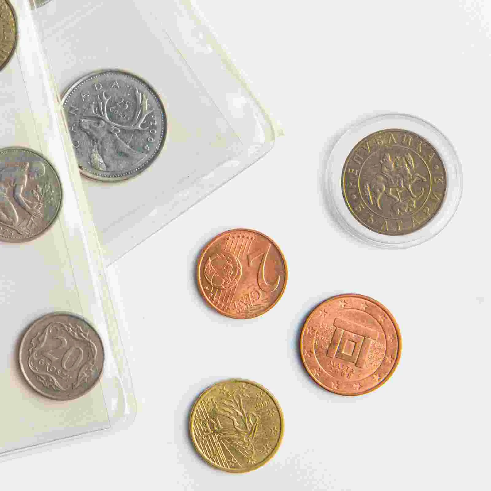 Прозрачная памятная круглая коробка для сбора монет (40 мм 100 шт.) Чехол-лоток