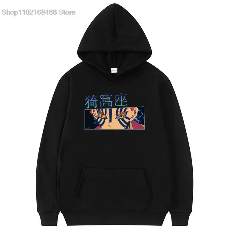 

Japan Anime Demon Slayer Akaza Upper Moon Three Eyes Print Hoodie Kimetsu No Yaiba Cartoon Hoodies Men Women EU Size Sweatshirt