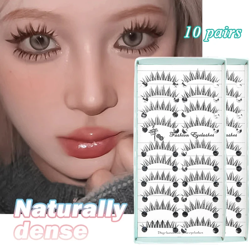 

10 пар ресниц манга конические натуральные ресницы для макияжа искусственная норка Сказочный Маленький Дьявол накладные ресницы Инструмен...