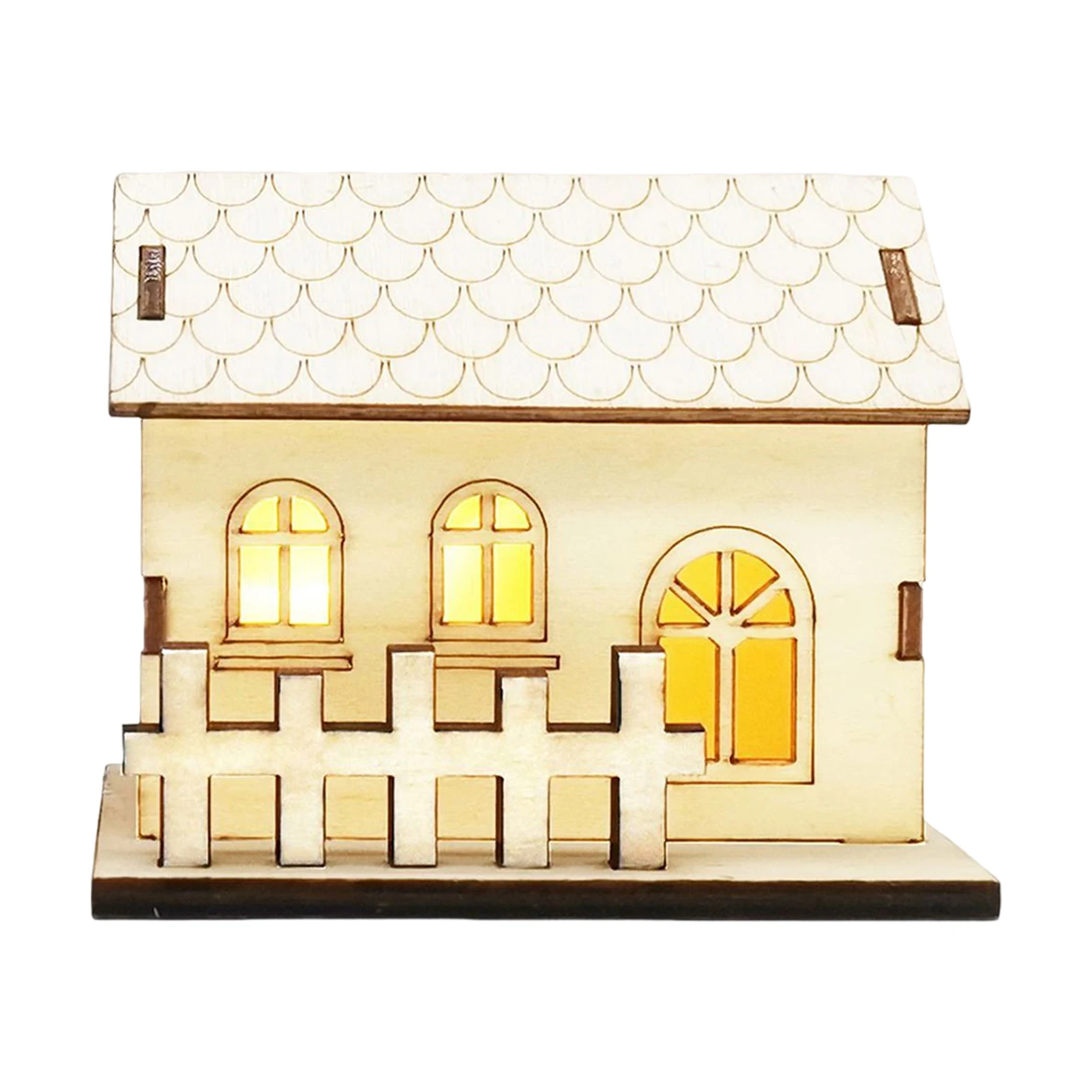 

Mini Christmas House Dollhouse Miniature With LED Lights Miniature Dollhouse Christmas Village Scene Christmas Gift Idea
