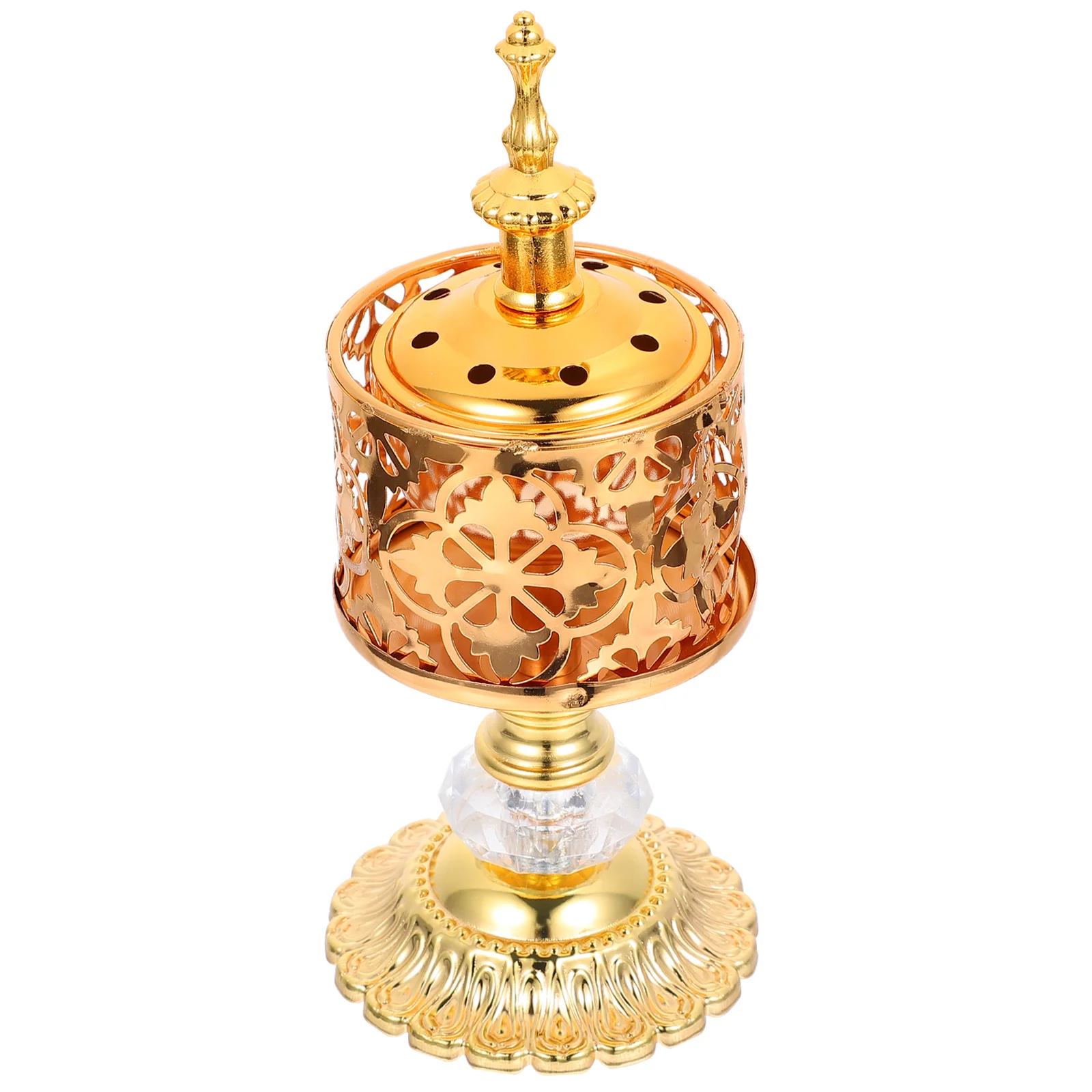 

Arabian Golden Holder Tabletop Ornament Frankincense Resin Burner Housewarming Gift for Bakhoor Oud Sticks