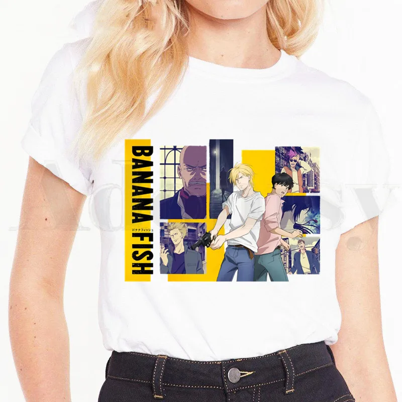 

Anime Banana Fish Summer New 90 's Short Sleeve Print Clothing Women's T-Shirt Harajuku Graphic Clothing