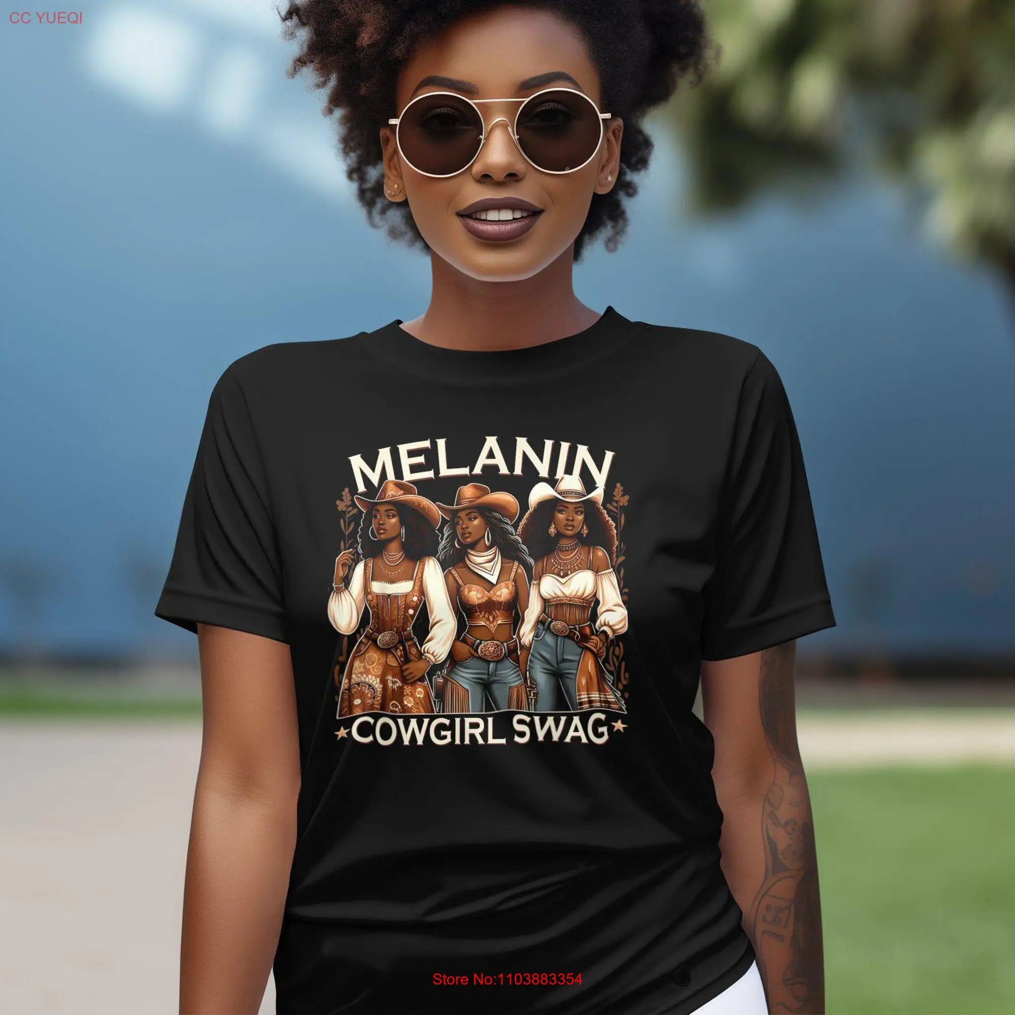 Маскарадная футболка Melanin Cowgirl Swag модная женская в западном стиле кантри с