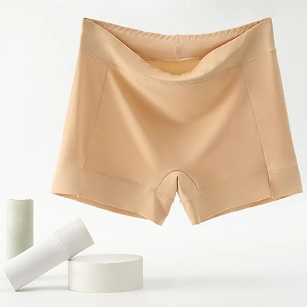 

Ice Silk Underwear Comfortable Women's Ice Silk Seamless Safety Panties Smooth Fabric Mid-rise Bottoming Shorts for Everyday