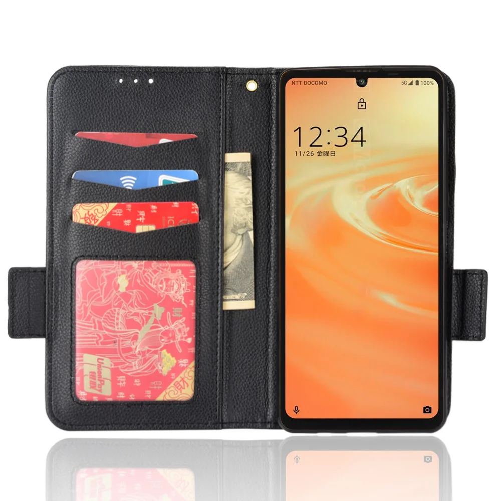 Чехол-кошелек с слотом для карт Sharp Aquos Sense6 6 1 дюйма кожаный противоударный чехол