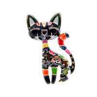 cindy xiang new arrival cute enamel paint cat brooch unisex women and men brooch pin animal design fashion jewelry 2 colors