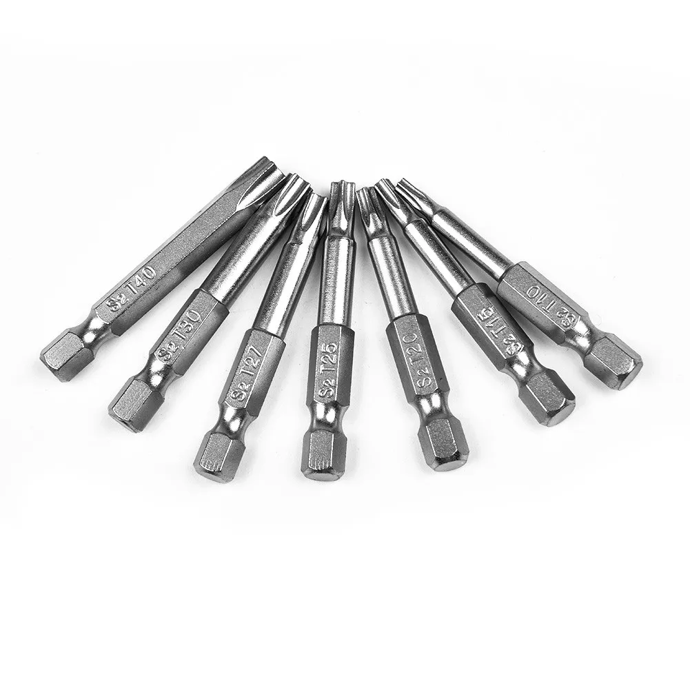 

7Pcs 50mm Torx Screwdriver Bit Security Tamper Proof Magnetic Batch Bits S2Alloy Steel T10/T15/T20/T25/T27/T30/T40