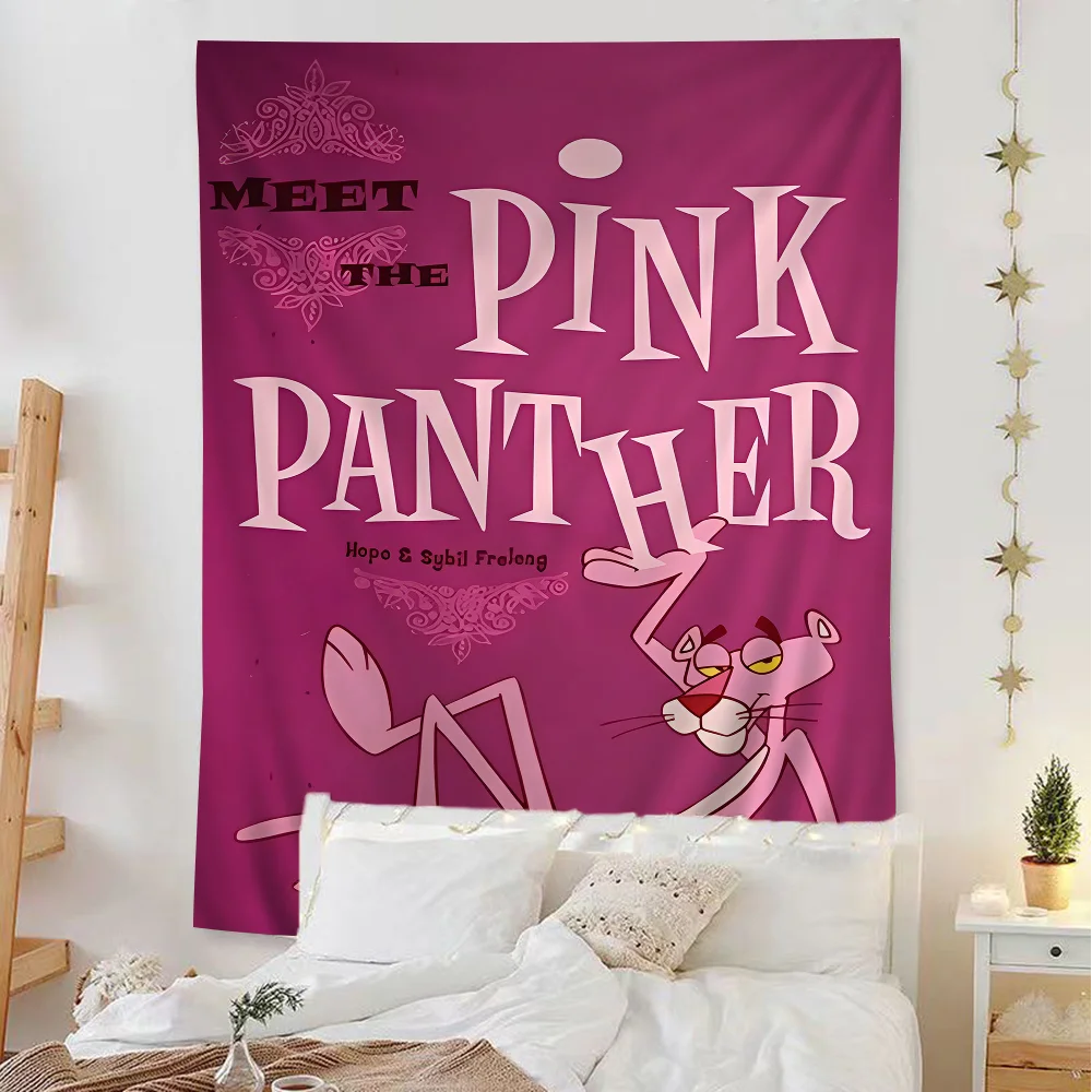 P-Pink-Pantheres мультяшный гобелен для гостиной домашний декор в общежитии INS
