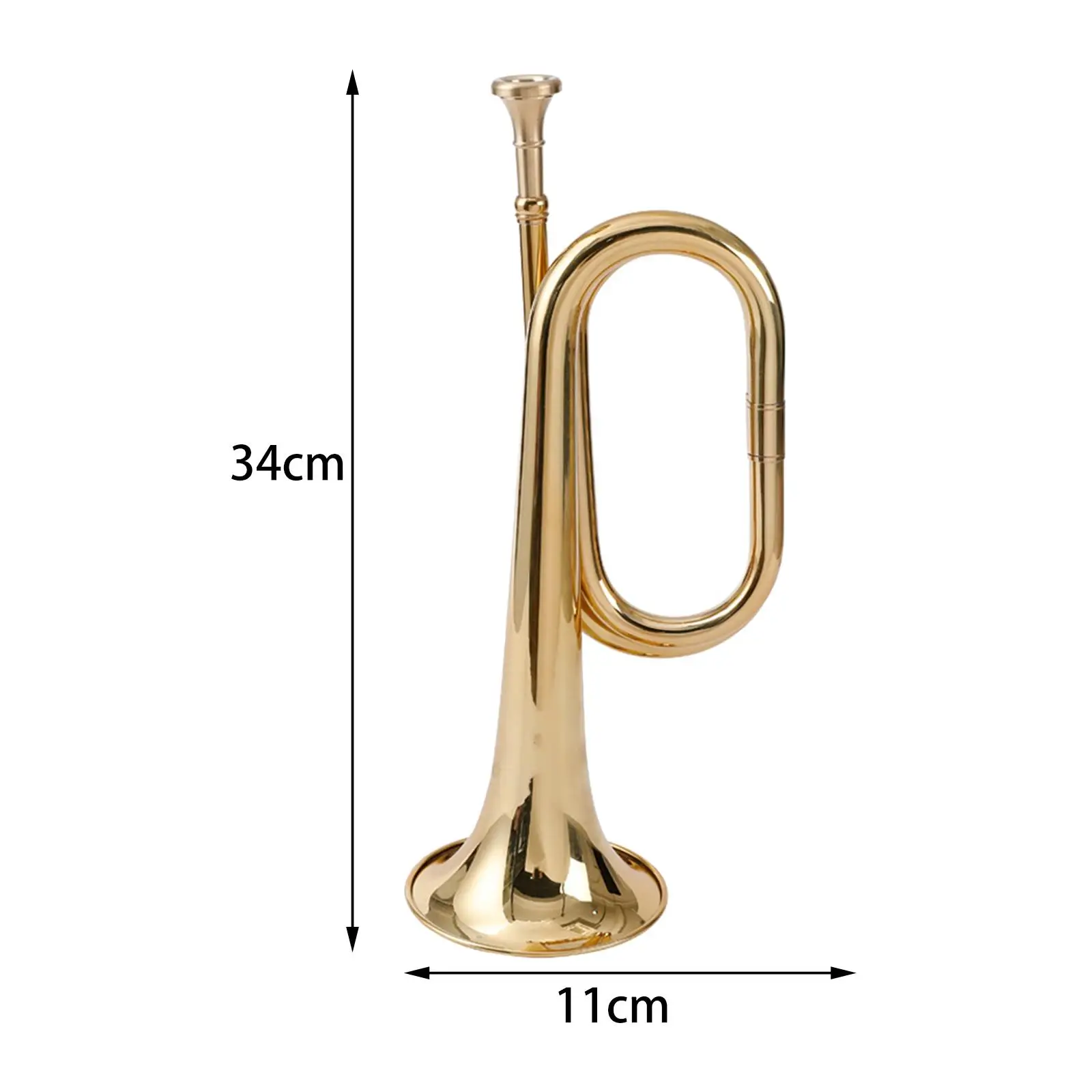 

BB Bugle Musical Instrument Orchestra Music Brass Blowing Trumpet for Orchestra Parties Kids Professional Beginners