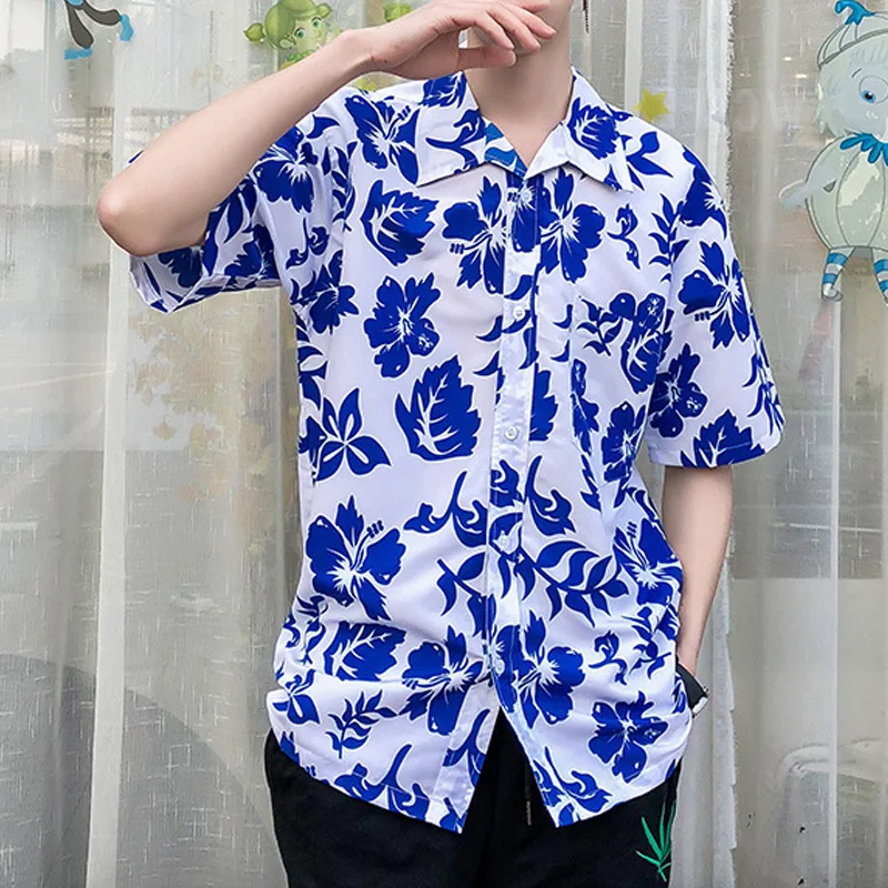 

2022 Loose Breathable Men's Hawaiian Shirt Casual Men's Short Sleeve Shirts Beach 3d Print Streetwear Hip Hop Shirt For Men