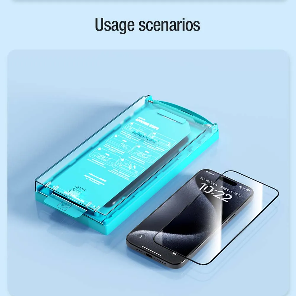 Защитная пленка для экрана Nillkin iPhone 15 Pro Max EZ SET закаленное стекло с простым