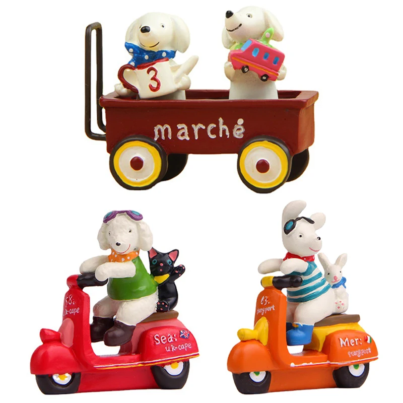 

1Pc 1:12 Dollhouse Miniature Animal Motorcycle Dog Stroller Model Microlandscape Outdoor Living Scene Decor Toy Doll House
