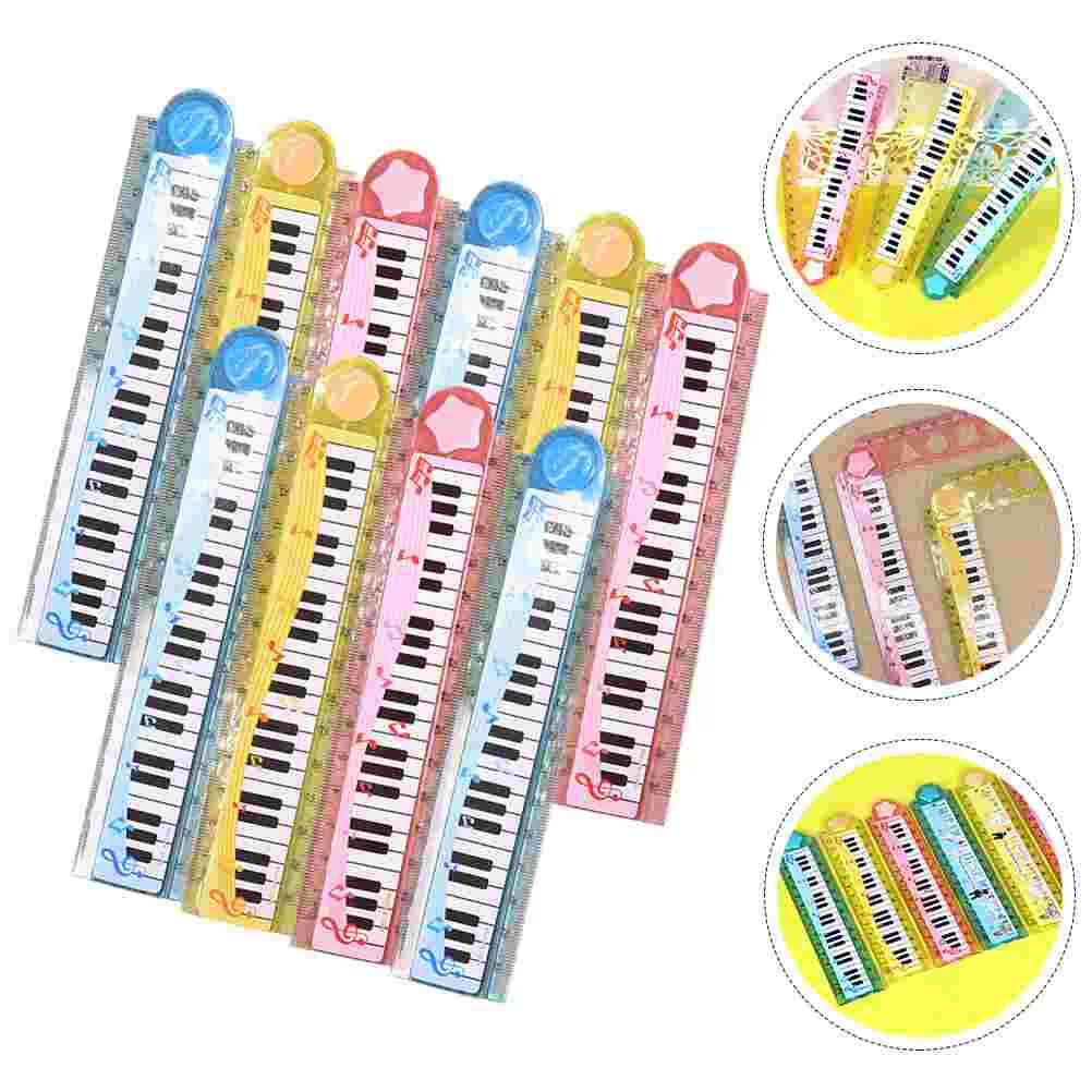 

10 Pcs 30cm Piano Ruler Reusable Straight Portable Kids Adorable Foldable Daily Use Children Convenient Supply Student