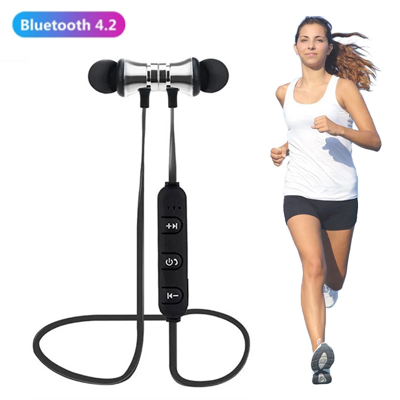 Магнитные беспроводные наушники Bluetooth 4,2, стереонаушники, спортивные водонепроницаемые наушники, беспроводная гарнитура-вкладыш с микрофоном для iphone