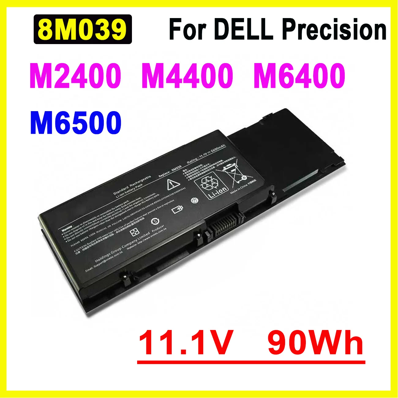 

Новый аккумулятор 8M039 DW842 для ноутбука Dell Precision M2400 M4400 M6400 M6500 Series 312-0873 C565C J012F 11,1 V 90WH высокое качество