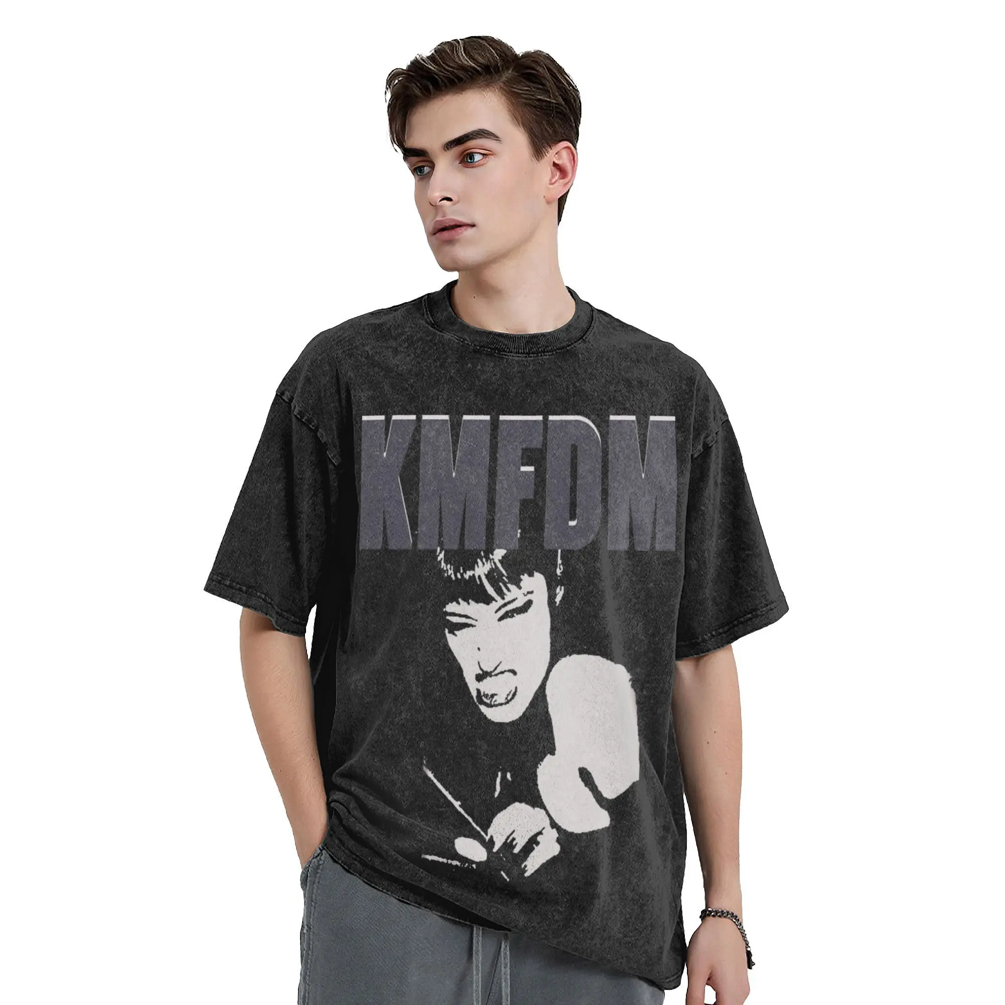 Футболка KMFDM с коротким рукавом для мужчин и женщин аксессуар группы вареная