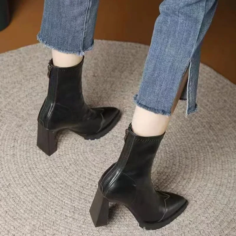 AJGS женские ботильоны на высоком каблуке с острым носком пикантные модные