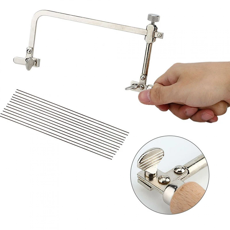

1 pcs Mini Saw Bow with 12 pcs Saw Blades Adjustable Hand Saw for Wood Jewelry Tool Cutting Kit DIY Woodworking Tools hand Saws