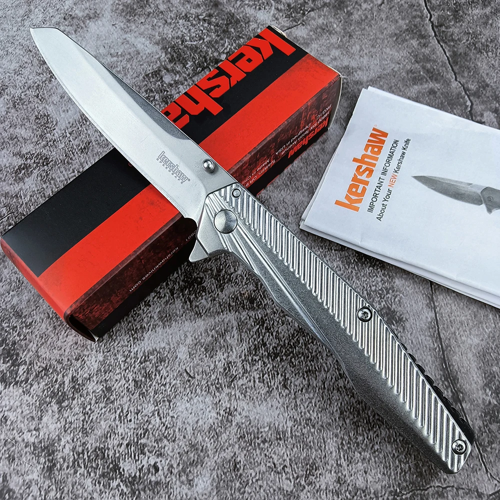

Tactical Folding Knife Kershaw 1368 Pocket Knife Stonewash 8Cr13Mov Blade Hunting Knives Fruit Cutter Outdoor EDC Camping Tool