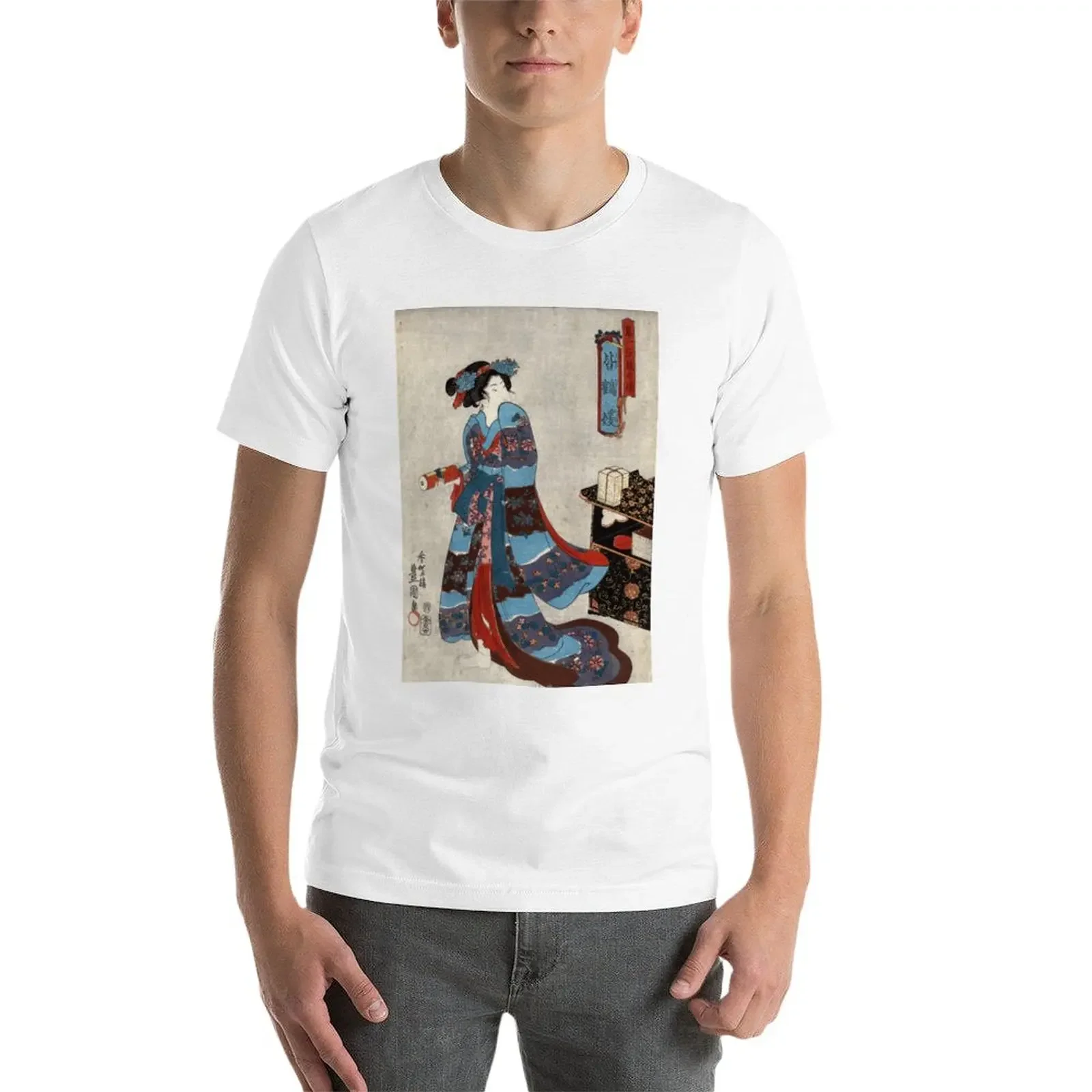 Новинка футболка принцессы Minatsuru - Kunisada Utagawa 1843 аниме смешная мужская одежда