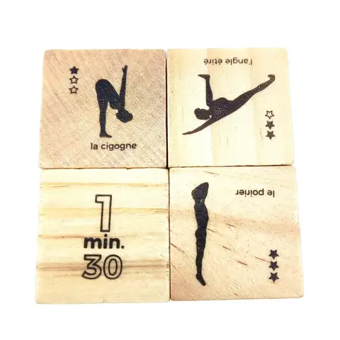 Деревянные игральные кости для йоги, набор из 4 предметов с разными позами для любителей йоги, деревянные игральные кости для начинающих, 8 шт., разные позы, фитнес