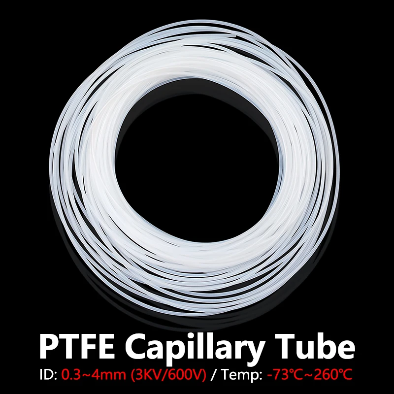 Фото 3KV 600V тефлоновая трубка ptfe, изолированный капиллярный шланг, жесткая труба, экструдер Боудена, передача для деталей 3D-принтера №1