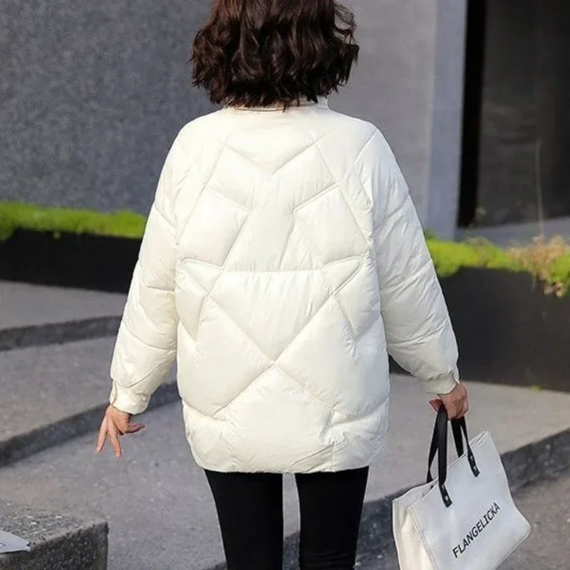 Однотонное женское пальто на молнии большая куртка одежда в корейском стиле