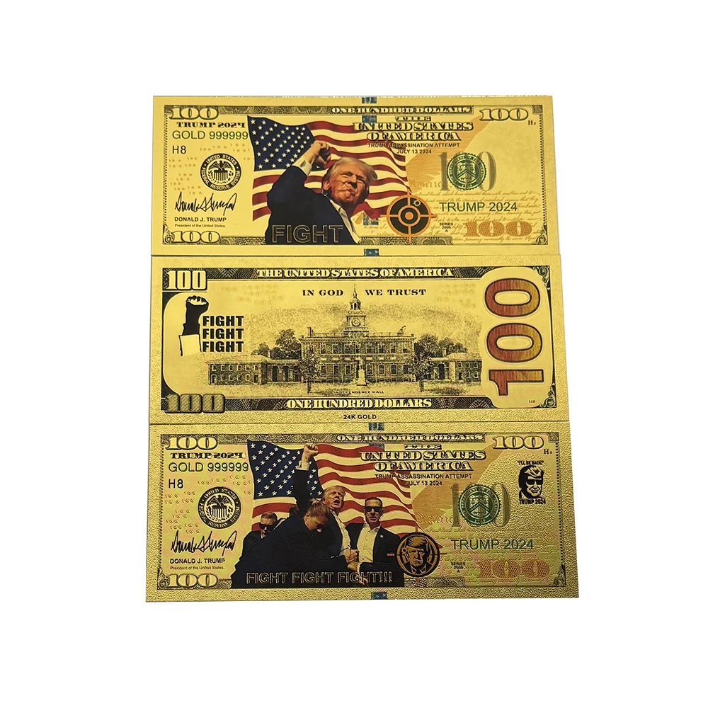 10 шт./лот 2024 стрельба по боевой карте делает меня сильнее Дональд Трамп 100 доллар