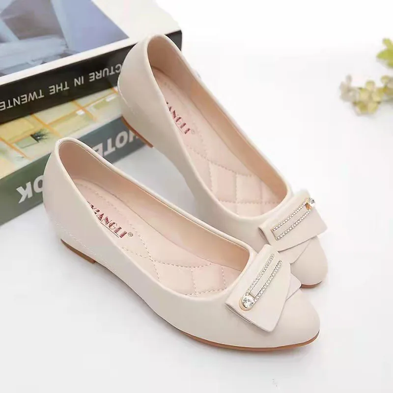 

2022 Spring Summer Shoes Elegant Flats for Women Flat Soft Ladies Boat Shoes Woman Ballet Flats Black Pink Plus Size 41 A4473