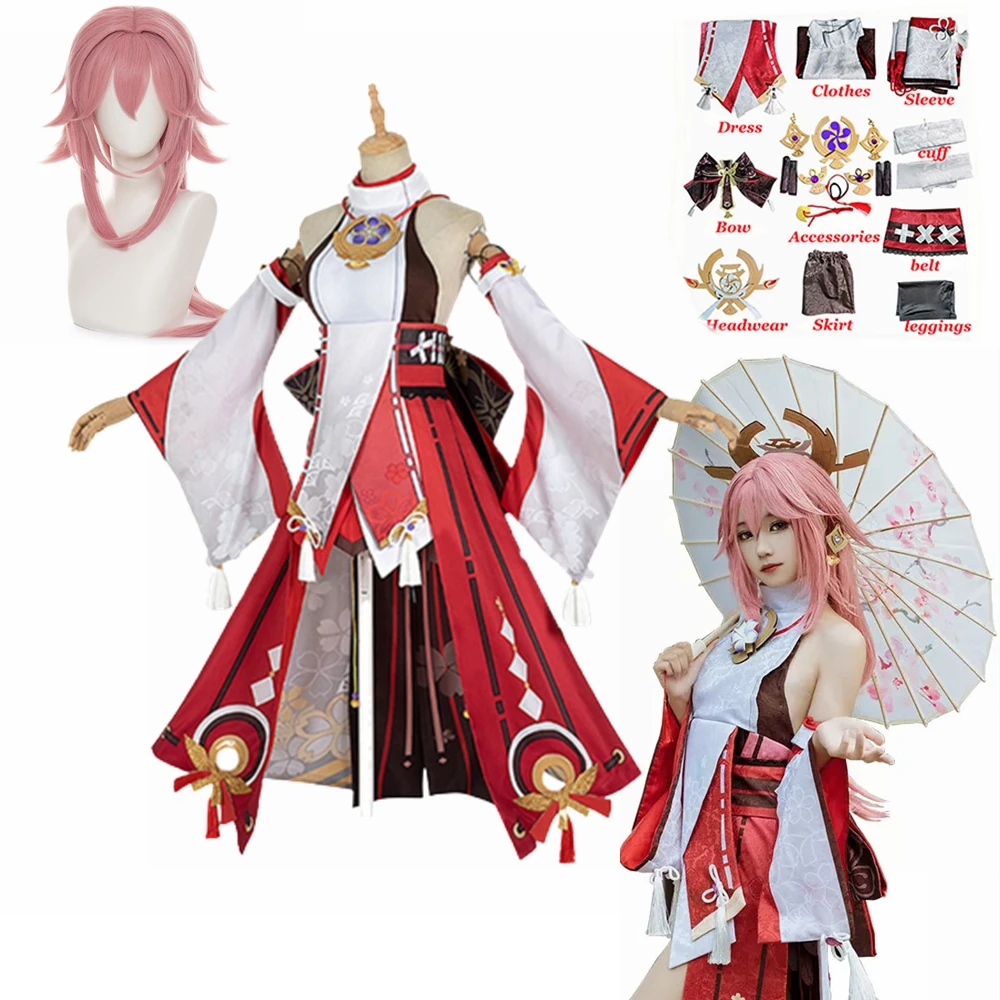 

Женский костюм для косплея Yae Miko из аниме «Genshin Impact Yae Miko Guuji Yae»
