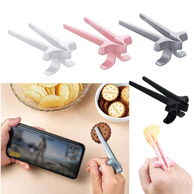

5 PCS Snack Finger Chopsticks Portable Potato Chip Tongs Salad Food Clip Easy To Operate Not Dirty Hand Lazy Chopstick Tool