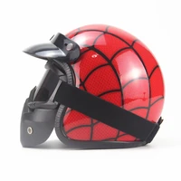 red motorcycle helmet spider web helmet super hero pattern electricbike 34 turtle king half helmet cascos para moto retro 2058