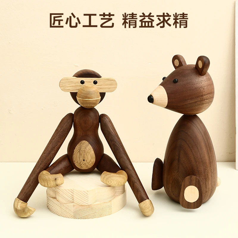 

Monkey doll decorations North American black walnut ins cute creative furniture Children's storage cabinets Toy small ornaments