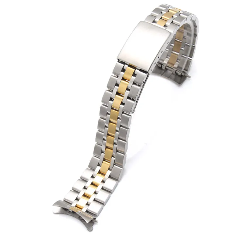 17mm 19mm Stainless Steel Bracelet Bands Vintage Jubilee Curved End Replacement Strap Fits For Tudor TUDO Series Watches