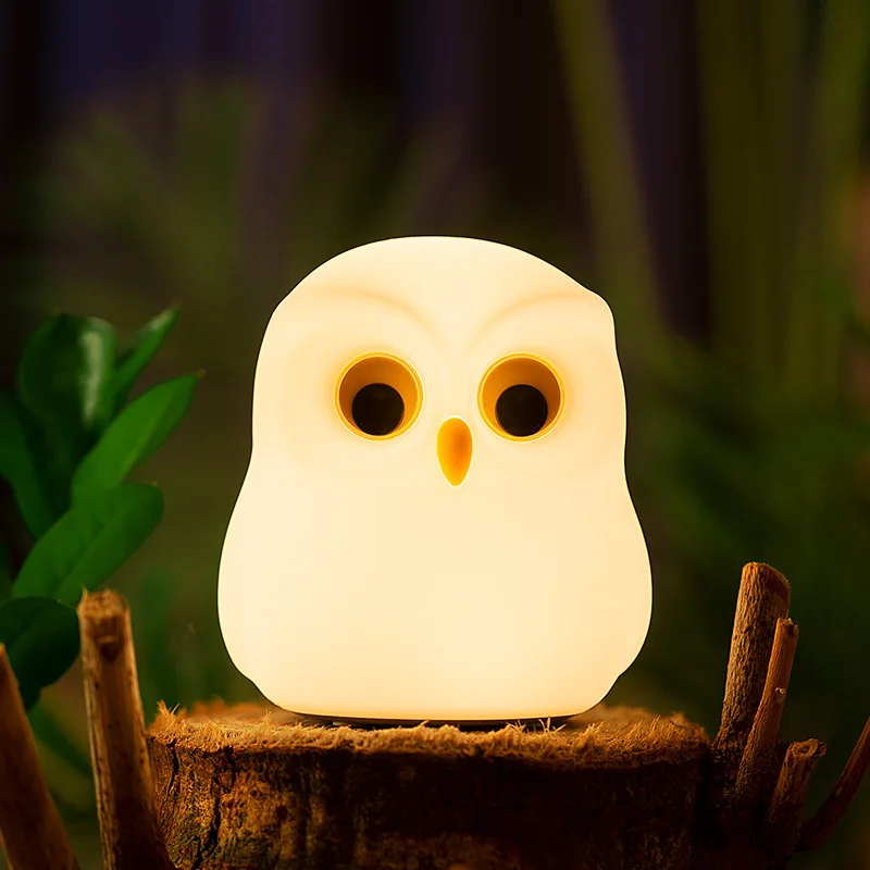 

Owl Night Light USB Rechargeable Cute Animal Night Light Color-changing Silicone Night Lights Children's Bedside Lamp Ornament