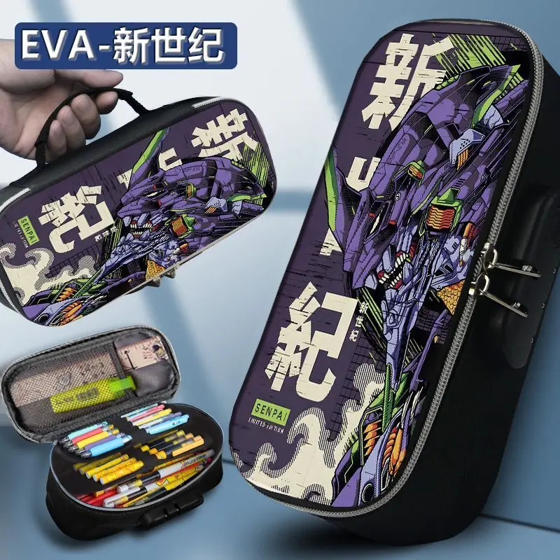 EVA No. 1 Футляр для карандашей мальчиков с кодовым замком Neon Genesis Evangelion канцелярская