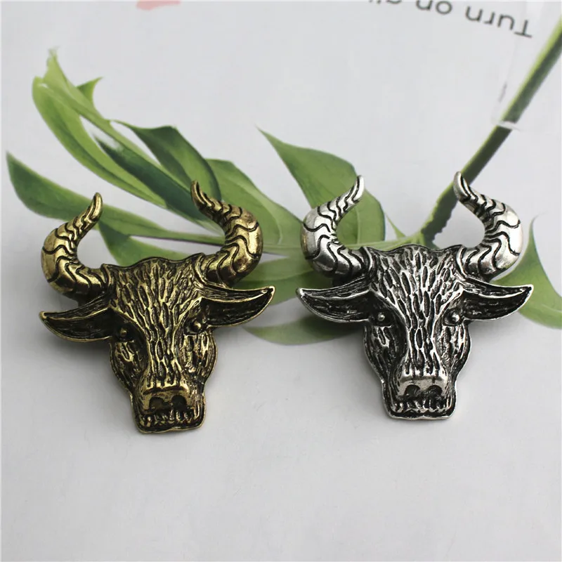 

Bull Head Ancient Gold Color Silver Color Alloy Animal Brooch Pins Buckle Badge Corsage Accessories Gift Broches Para Ropa Mujer