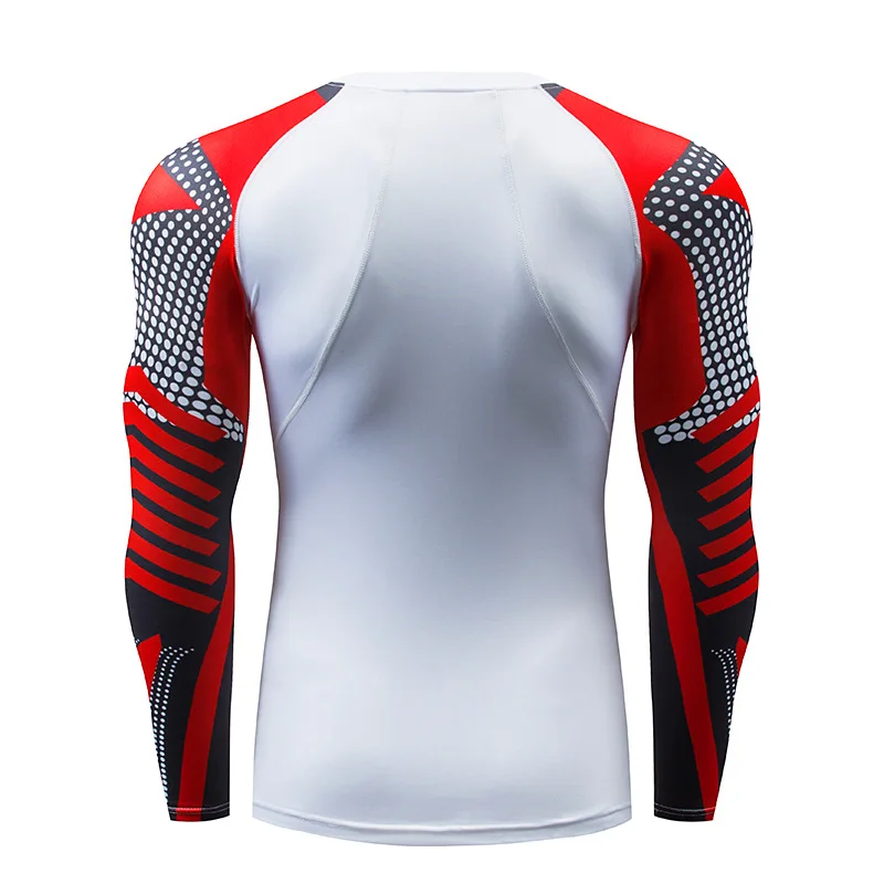 printing long-sleeved tight sports t-shirt men basketball quick-drying fitness tops running training elastic compression clothes