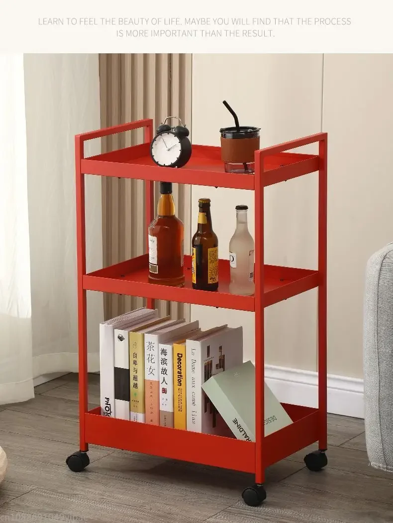 Стеллаж для хранения на тележке с тормозом универсальная корзина овощей кухни