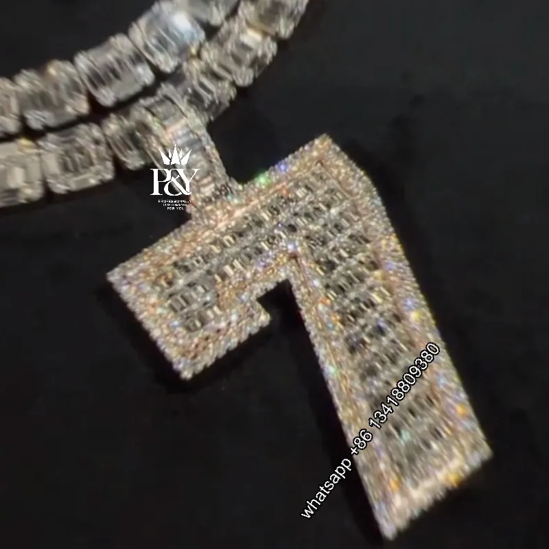 

OTIY Bustdown Custom Lucky Number 7 Iced Out Emerald Vvs Moissanite Hip Hop Pendant