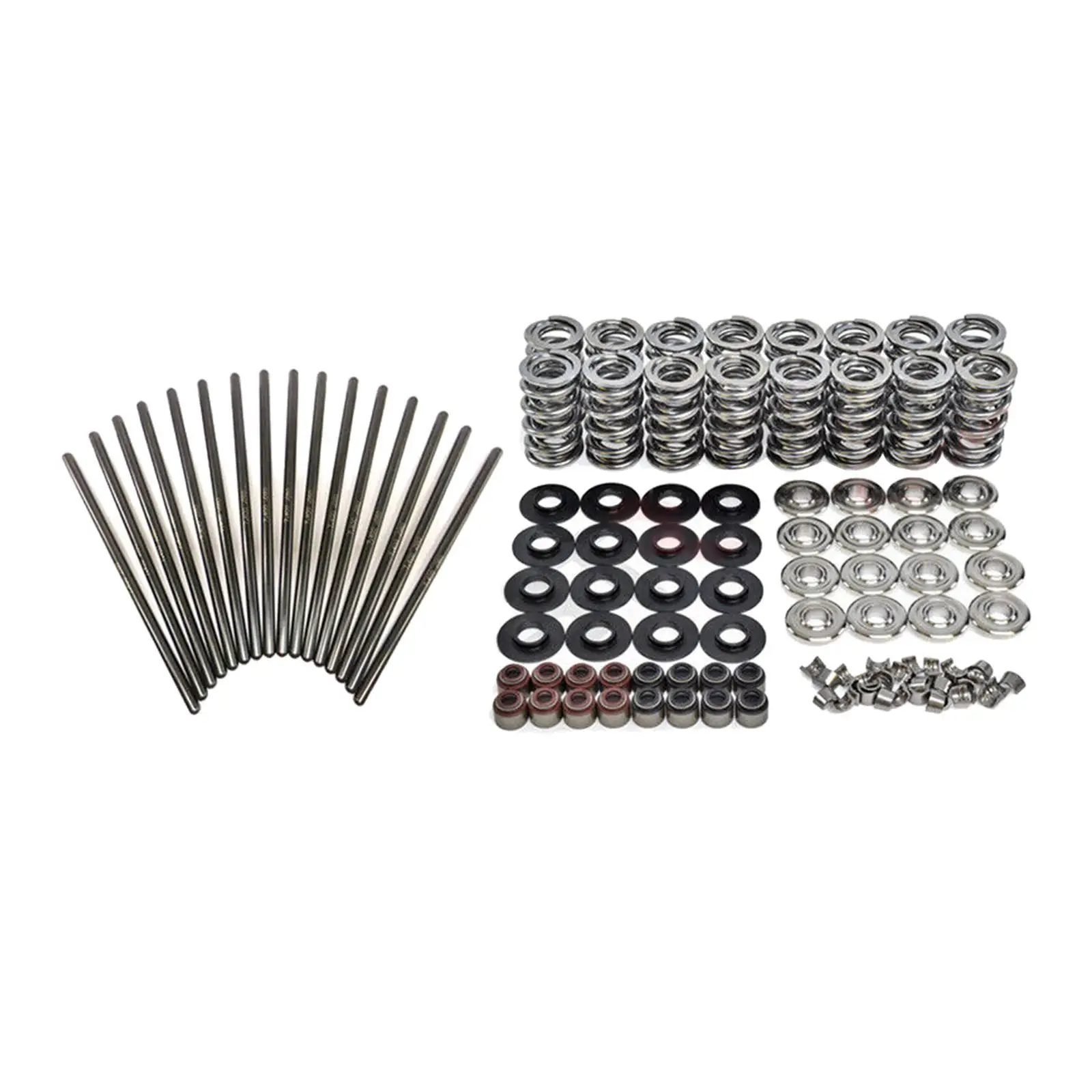 

660" Dual Valve Springs 7.400" Pushrods Kit Set Titanium Retainers Assembly for LS1 LS2 LS3 LS4 LS6 L76 Lq4 Professional