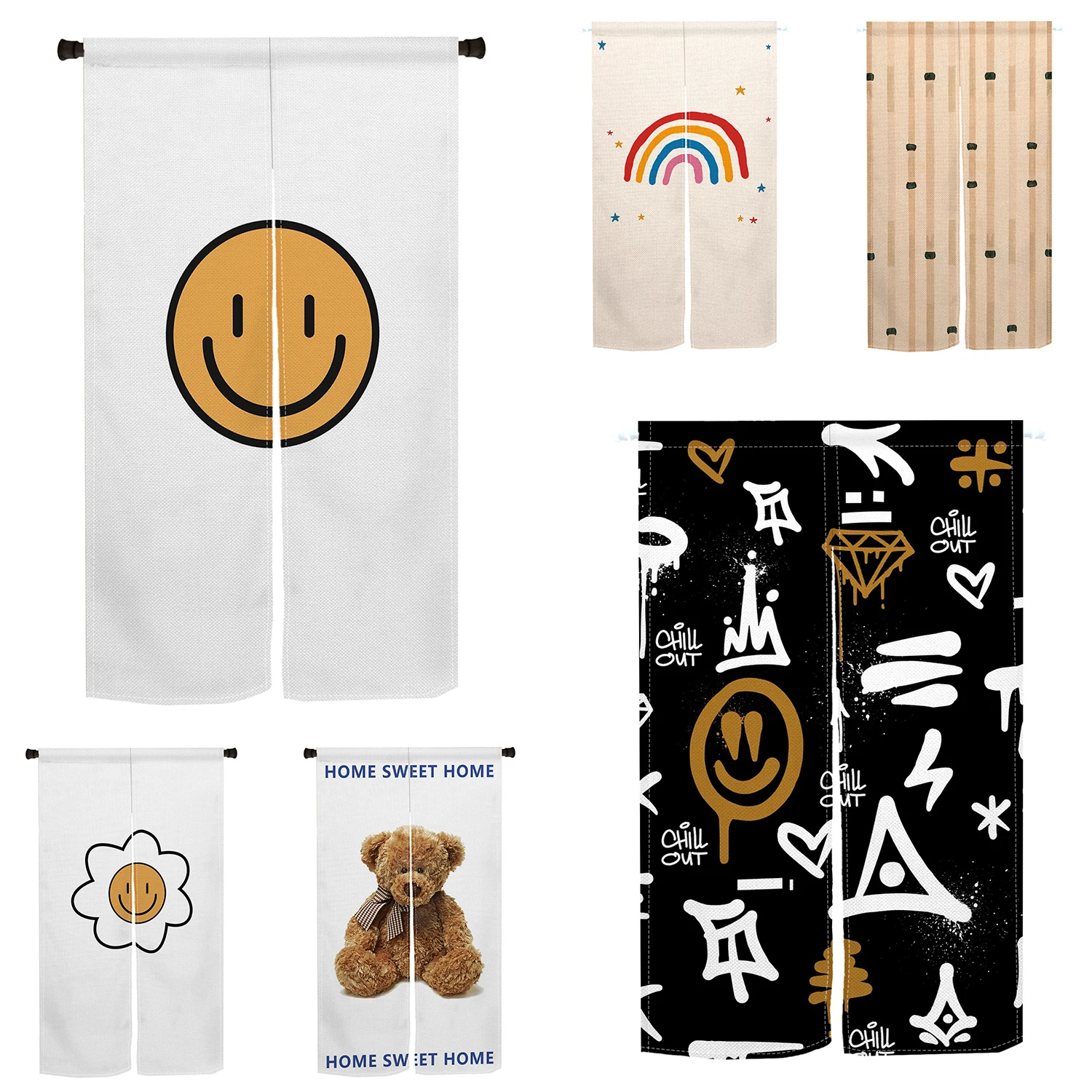 Скандинавская простая занавеска со смайликом мишка тедди украшение для спальни