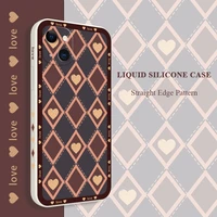 creative plaid love phone case for iphone 13 12 11 pro max mini x xr xs max se2020 8 7 plus 6 6s plus cover