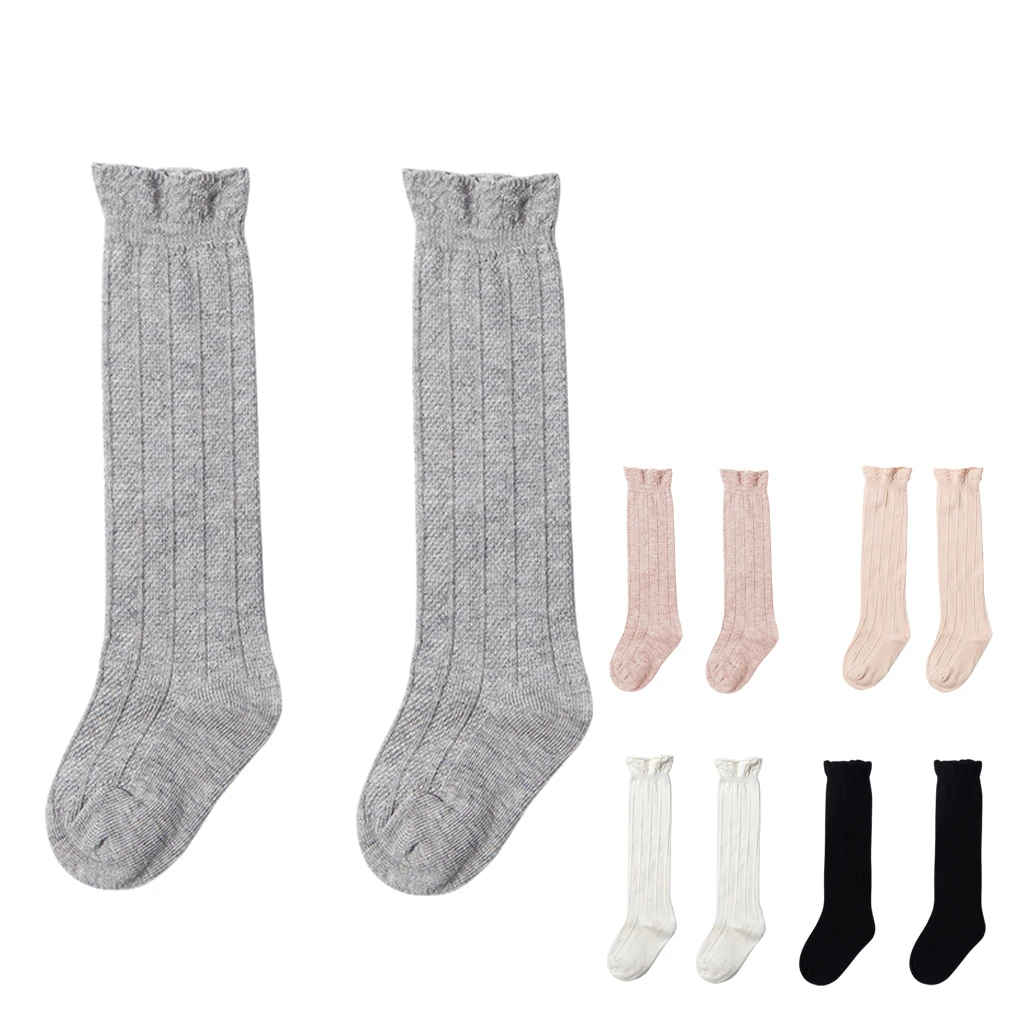 

Spring Autumn Cotton Baby Socks Lace Baby Girl Socks Newborn Knee High Long Girls Solid Socks Calcetines Sokken meia infantil