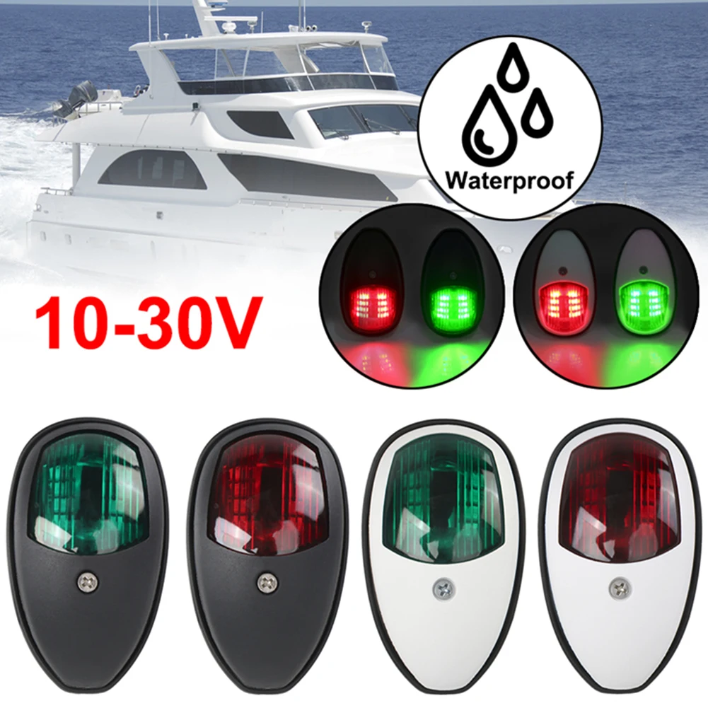 

2pcs Red Green LED Navigation Light Signal Warning Lamp Waterproof Bow Pontoon Lights Truck Trailer Van Starboard Side Light