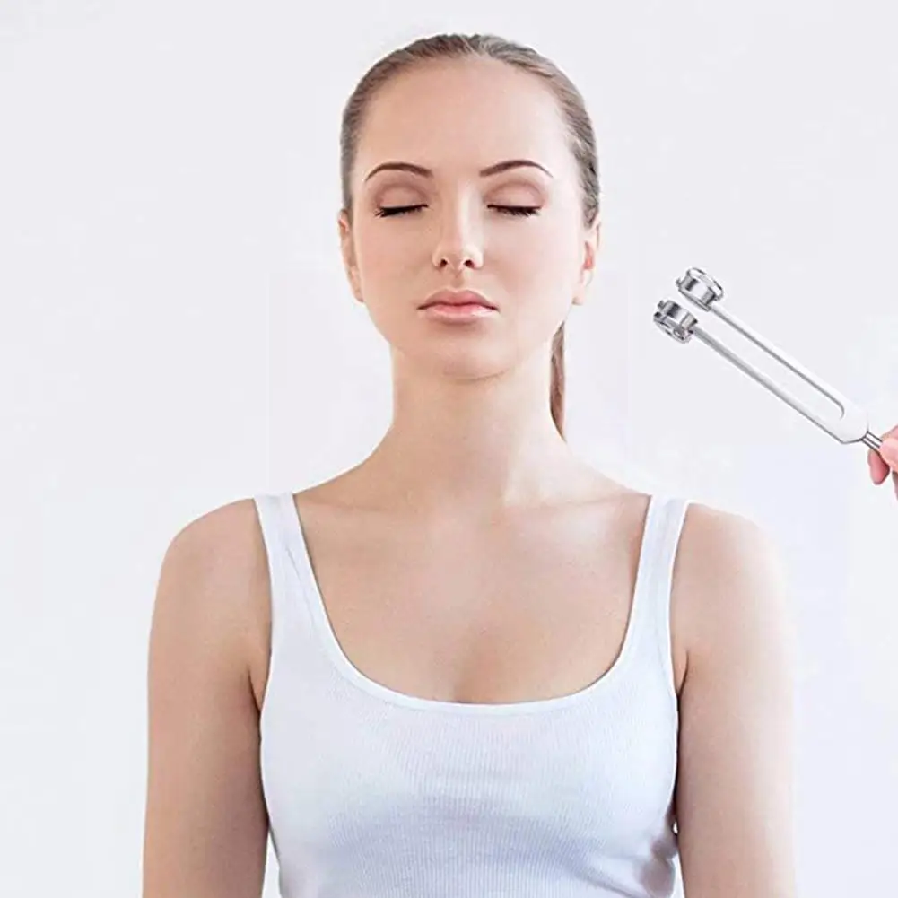 

128hz Aluminum Tuning Fork Yoga Tuning Fork Ear Picking Hammer Chakra Tool System Tuning Nervous Fork Ball Test Tuning J6m0